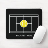 Zwart Tennis Court Mousepad cadeau met aangepaste Muismat (Met muis)