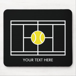 Zwart Tennis Court Mousepad cadeau met aangepaste  Muismat