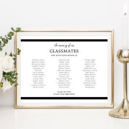 Zwart ter nagedachtenis van onze klasgenoten schoo poster