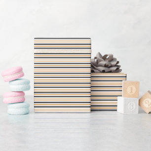 Zwart & Terracotta Stripes Elegante Moderne Verjaa Cadeaupapier