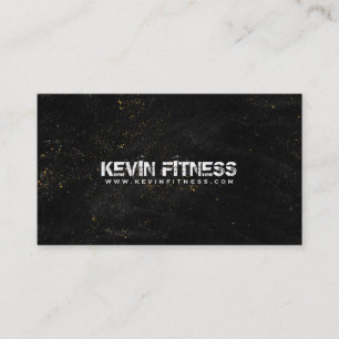 Zwart Textuur Goud Sparkles Fitness Design Visitekaartje