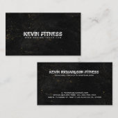 Zwart Textuur Goud Sparkles Fitness Design Visitekaartje (Voorkant / Achterkant)