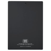 Zwart Thema Initiaal Letter Monogram Business Klembord (Achterkant)