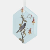 Zwart-Throated Blue Warbler Audubon Bird Lover Glas Ornament (Voorkant links)