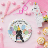 Zwart Tibetaans Terriër Verjaardagsfeestje Papier  Papieren Bordje (Feest)