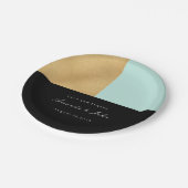 Zwart Tiffany Mint Goud Pastel Bruids Bruiloft Papieren Bordje (Gekanteld)