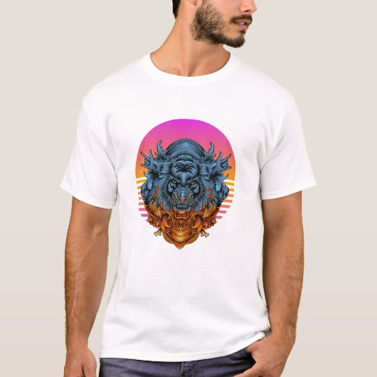 Zwart Tiger Head T-Shirt Collectie (Voorkant)