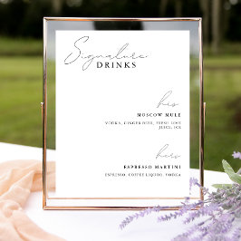 Zwart Tijdloos Kalligrafie Signature Drinken Sign Poster