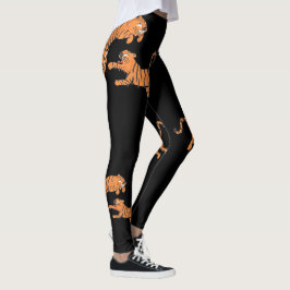 Zwart Tijger Dierprint Patroon Ontwerp Leggings