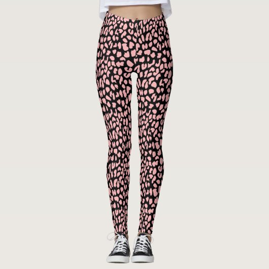 Zwart tijgerprint leggings (Voorkant)