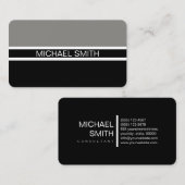 Zwart Titanium Professioneel Elegant Modern Visitekaartje (Voorkant / Achterkant)