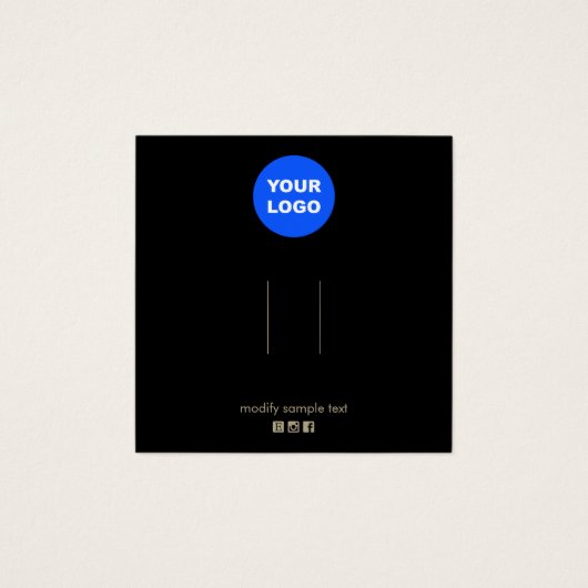 Zwart Toevoegen Logo Haar Accessoire Display Vierkante Visitekaartjes (Voorkant)