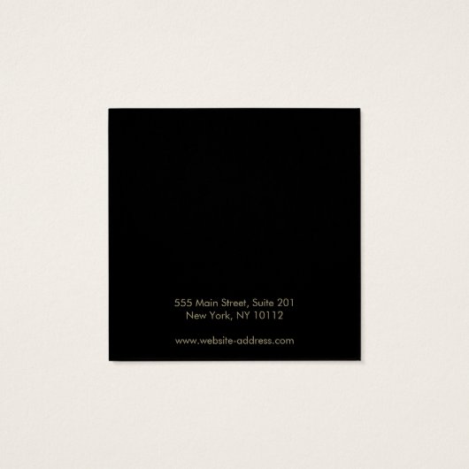 Zwart Toevoegen Logo Haar Accessoire Display Vierkante Visitekaartjes (Achterkant)