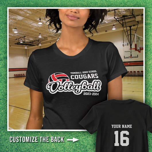 Zwart Tombal Hoge Cougars Volleybal 2023-2024 T-shirt