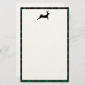 Zwart tonartan en rendier briefpapier (Voorkant / Achterkant)