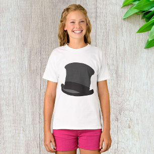 Zwart Top Hat Meisjes T-shirt