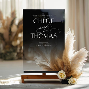 Zwart Top Transparante Bodem Chique Bruiloft Welko Acryl Bord