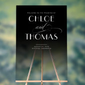 Zwart Top Transparante Bodem Chique Bruiloft Welko Acryl Bord (Neutraal)