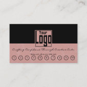 Zwart & Toscane Roze Hair Salon Logo QR Code Klantenkaartje (Voorkant)