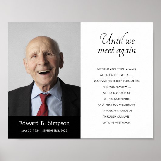 Zwart tot we weer een begrafenisgedicht met foto o poster (Voorkant)