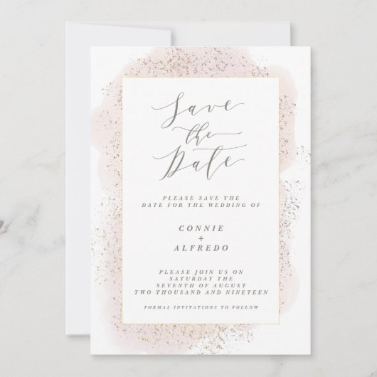 ZWART TOUCCES BEWAREN DE DATUM SAVE THE DATE (Voorkant)