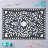 Zwart Traditioneel Been Inlegwerk Decoupage Papier (Craft)