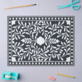 Zwart Traditioneel Been Inlegwerk Decoupage Papier (Craft)