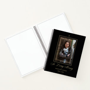 Zwart traditioneel en elegant gouden fotobegrafeni notitieboek