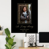 Zwart traditioneel en elegant gouden fotobegrafeni poster (Thuiskantoor)