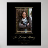 Zwart traditioneel en elegant gouden fotobegrafeni poster (Voorkant)