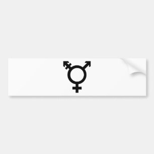 Zwart transgendersymbool bumpersticker