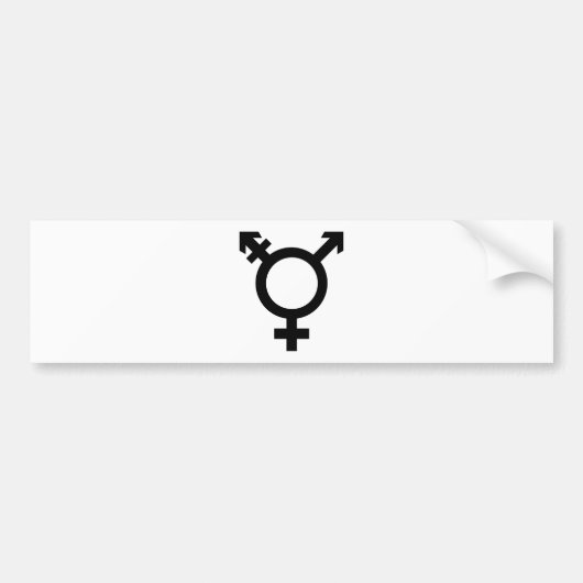 Zwart transgendersymbool bumpersticker (Voorkant)