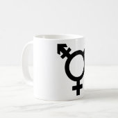 Zwart transgendersymbool koffiemok (Voorkant links)