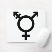 Zwart transgendersymbool muismat (Met muis)