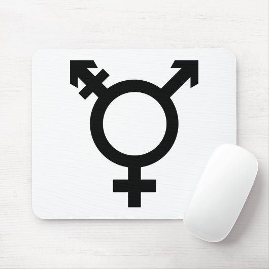 Zwart transgendersymbool muismat (Met muis)