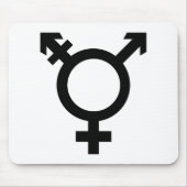 Zwart transgendersymbool muismat (Voorkant)