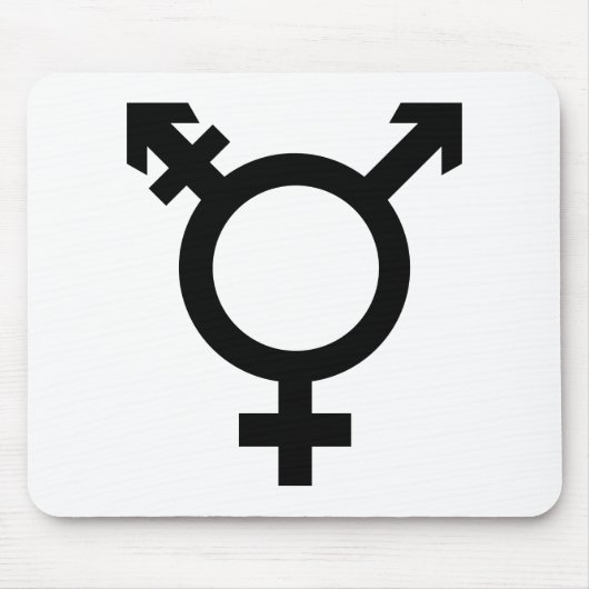Zwart transgendersymbool muismat (Voorkant)