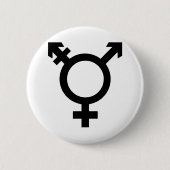 Zwart transgendersymbool ronde button 5,7 cm (Voorkant)