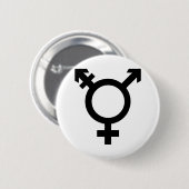 Zwart transgendersymbool ronde button 5,7 cm (Voorkant /achterkant)
