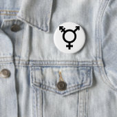 Zwart transgendersymbool ronde button 5,7 cm (In situ)