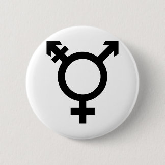 Zwart transgendersymbool ronde button 5,7 cm