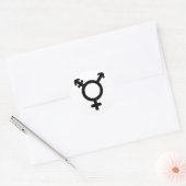 Zwart transgendersymbool ronde sticker (Envelop)