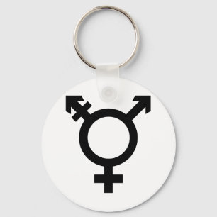 Zwart transgendersymbool sleutelhanger