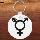 Zwart transgendersymbool sleutelhanger (Voorkant)