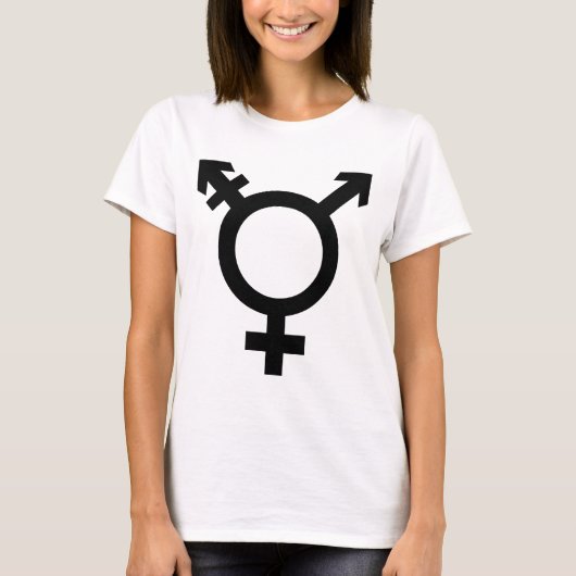 Zwart transgendersymbool t-shirt (Voorkant)