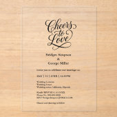 Zwart transparant gejuich om van Elegant Wedding t Acryl Uitnodigingen (Voorkant)