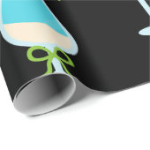 Zwart Trendy Cocktail Party Kerstmis Cadeaupapier (Rol Hoek)