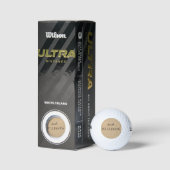 Zwart trendy elegant Voor- en achternaam | Tan br Golfballen (Verpakking)