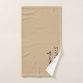 Zwart Trendy Elegant Voornaam | Tan Brown Bad Handdoek (Handdoek)