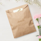 Zwart Trendy Elegant Voornaam | Tan Brown Bedankzakje (Gezegeld)